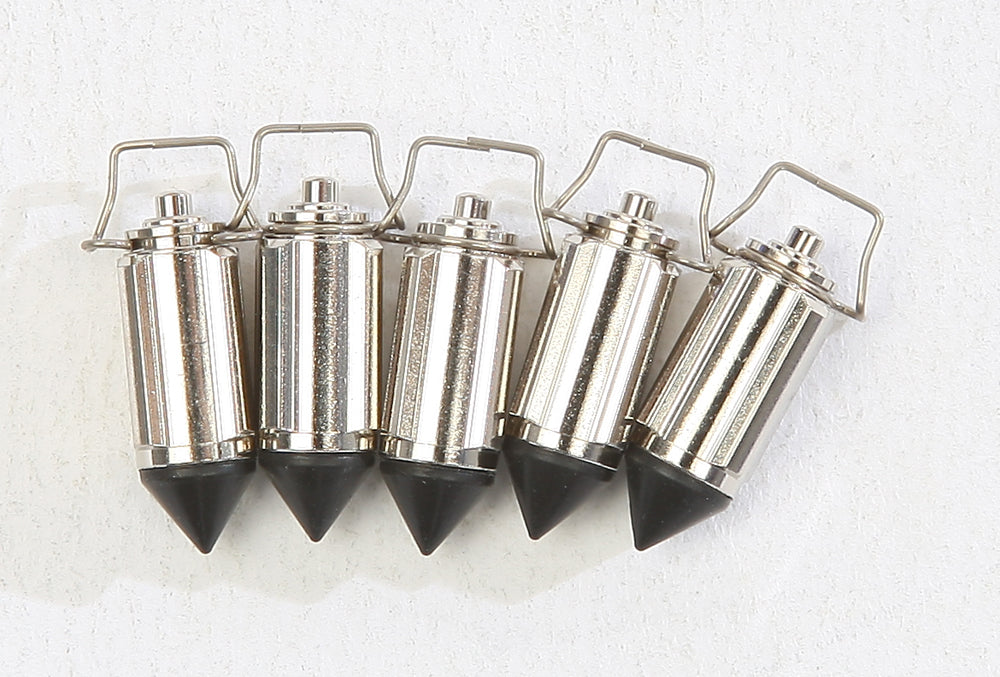K&L Float Needle 5-pack for carburetor fuel system, close-up of precise metal needle components for intake and fuel regulation.