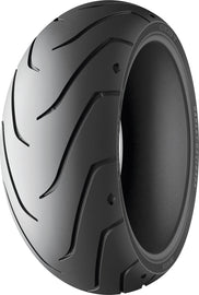 Michelin Tire Scorcher 11 Rear 240/40R18 motorcycle tire with radial construction and V speed rating, shown from side view.