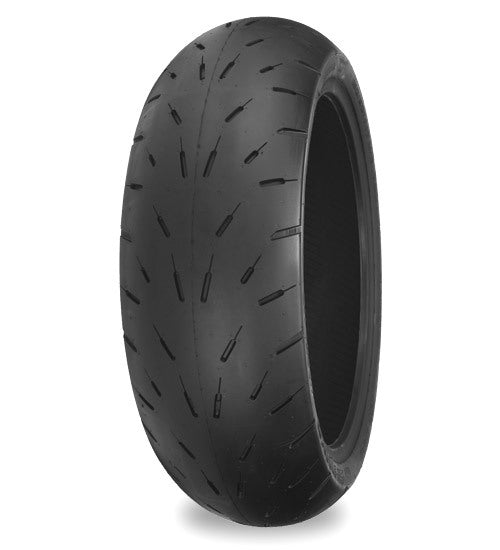 Shinko R003a Hook-Up Pro rear motorcycle tire 190/50ZR17 radial tire with 73W load rating, mounted on a wheel.