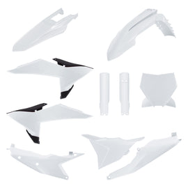 Polisport Plastics full white plastic body kit for motorcycles, part number 64-91614, shown in the image.