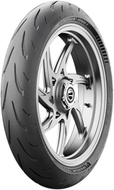 Michelin Power 6 front motorcycle tire 110/70ZR17 radial tubeless for optimal grip and handling on the road.