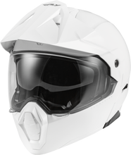 Load image into Gallery viewer, Fly Racing Odyssey Adventure Modular Helmet in white showing the front view with adjustable visor and ventilation features.