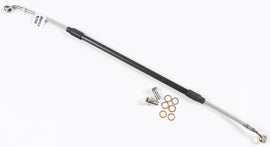 GALFER steel rear brake line for Kawasaki and Suzuki street bikes, featuring durable braided stainless steel construction.