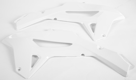 Polisport Plastics white radiator scoops body parts for motorcycle or bike, with sleek design and product code 64-847492.
