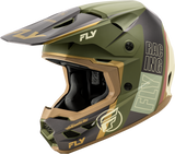 Fly Racing Kinetic Rally Helmet Matt Moss Gry/Khaki/Off-Wht Md 73-8663M