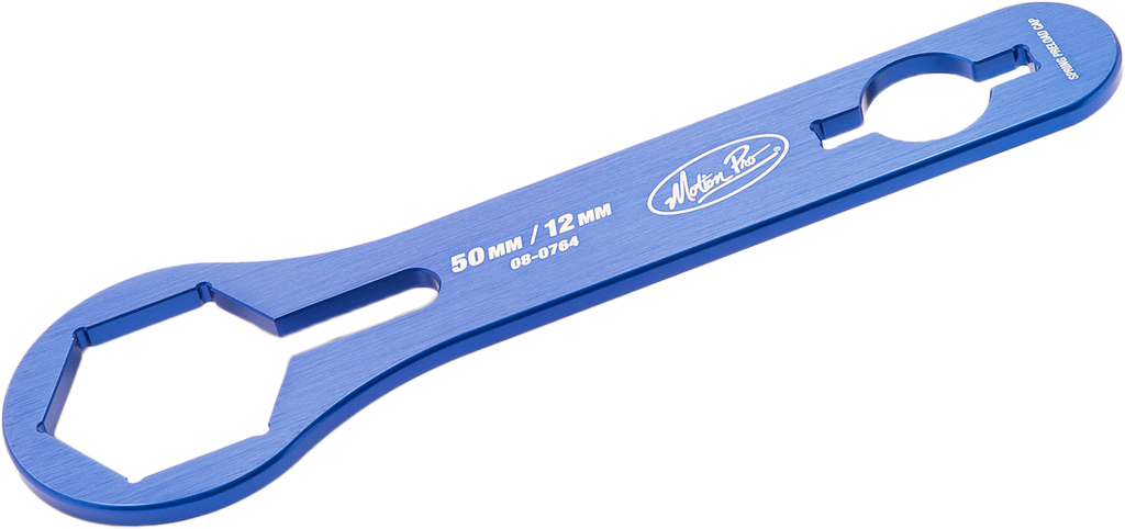 Motion Pro Fork Cap Wrench 50mm for motorcycle front forks, tool with a durable handle and precise fit for fork caps.