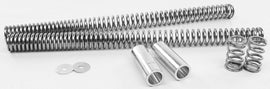 Patriot Lowering Fork Springs for Bagger 2018-2021 suspension upgrade, shown installed on motorcycle front forks.