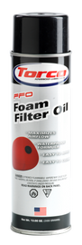 Torco Foam Filter Oil 13oz bottle, orange and black label, designed for cleaning and maintaining foam air filters.