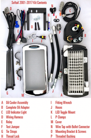 Ultra Cool engine oil cooler center frame mount in chrome for St '01-17, non-ABS vehicles, part 56-7240.