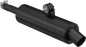 MBRP Exhaust single slip-on system with black can and utility muffler, designed for enhanced motorcycle performance and style.
