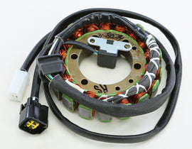 Ricks Motorsport Electric stator 27-21807H for motorcycle electrical system, showing the coil and mounting hardware.