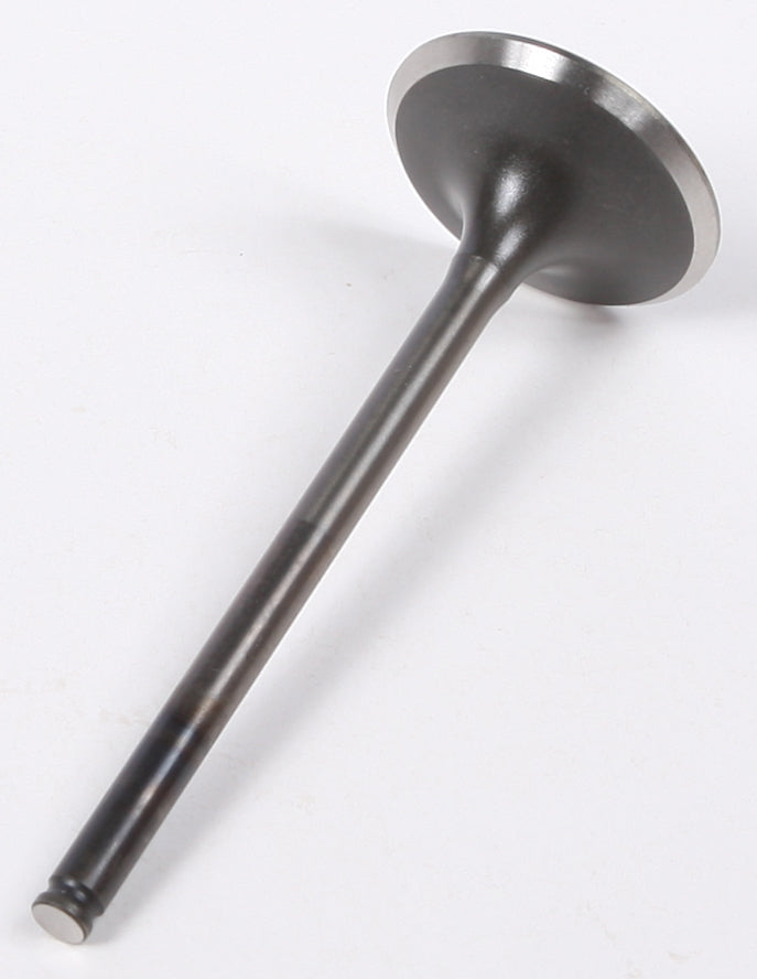 ProX Racing Parts steel exhaust valve for engine, shown in close-up with detailed metal surface and precision machining.