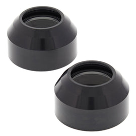 All Balls Fork Dust Seal Kit 22-57124 with gaskets and seals for motorcycle forks, featuring black rubber dust covers.