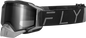 Fly Racing Zone Pro snow goggles in black and gray with polarized smoke lens, designed for winter sports and snowboarding.