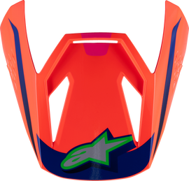 Alpine Star Sm3 Youth Deegan visor in orange fluo, pink fluo, and glossy purple, featuring vibrant, reflective design details.