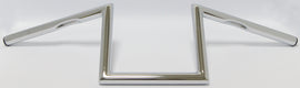 HardDrive 1-inch Z-Bar Dimpled 8-inch chrome handlebars for motorcycles, featuring a stylish Z-shaped design and durable finish.
