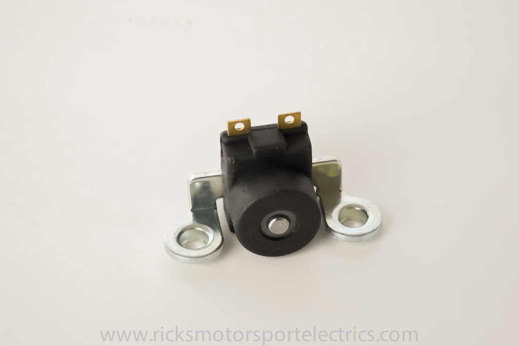Ricks Motorsport Electric Trigger Coil 27-21507, an electrical component with a black coil and wiring for vehicle ignition systems.