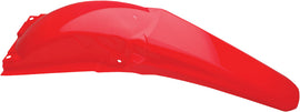 Acerbis red rear fender for motorcycle, shown from side view with mounting points and sleek design, made for durability and style.