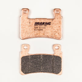 Braking Sintered Sport Brake Pad Set 31-827, high-performance motorcycle brake pads with metal backing plates and friction material.