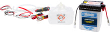 Load image into Gallery viewer, Fire Power 6V battery with acid, model 6N4-2A Unv 490-2021, showing the battery with labels and terminals.