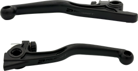 Polisport Plastics black Apt levers for Nissin brake systems, motorcycle handlebar levers with ergonomic design.