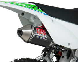 Yoshimura Rs-2 exhaust header, canister, and end cap system in stainless steel, showcasing sleek motorcycle exhaust components.