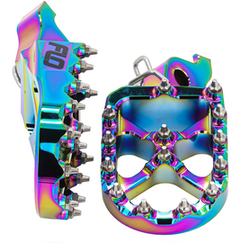 Flo Motorsports Pro Series Foot Pegs for Suzuki Jet Fuel motorcycle, showcasing durable metal foot controls with textured grip surfaces.