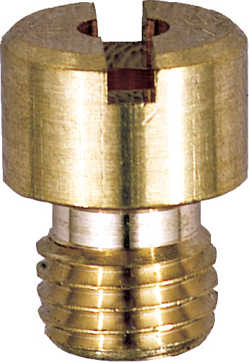 Set of four Mikuni round main jets, size 67.5, for motorcycle carburetors, shown in a close-up image.
