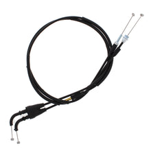 Load image into Gallery viewer, All Balls throttle cable 24-51172 for hydraulic control lines, showing the black cable with fittings and protective housing.