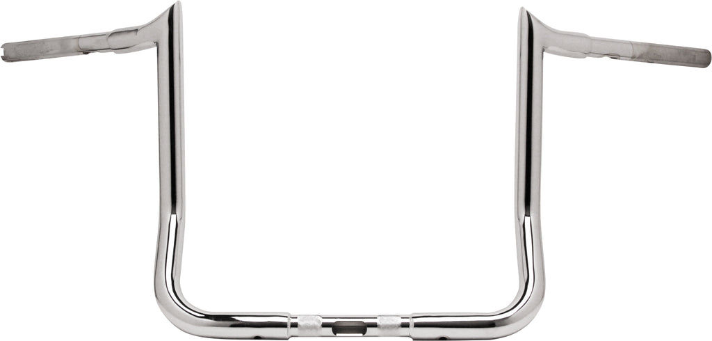 Chrome Bagger Nation 16-inch Monkey Bagger handlebars for Harley Flh/Flt motorcycles, featuring sleek, high-quality hand controls.