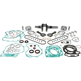 Vertex oversized engine rebuild kit WR00206 with various engine components laid out on a surface.