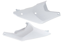 Polisport Plastics white side panels for motorcycle body, model 64-861211, showing sleek, durable plastic design