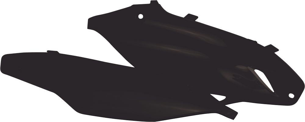 Black Acerbis side panels for motorcycle, showing the sleek, durable design with brand logo, designed for model compatibility.