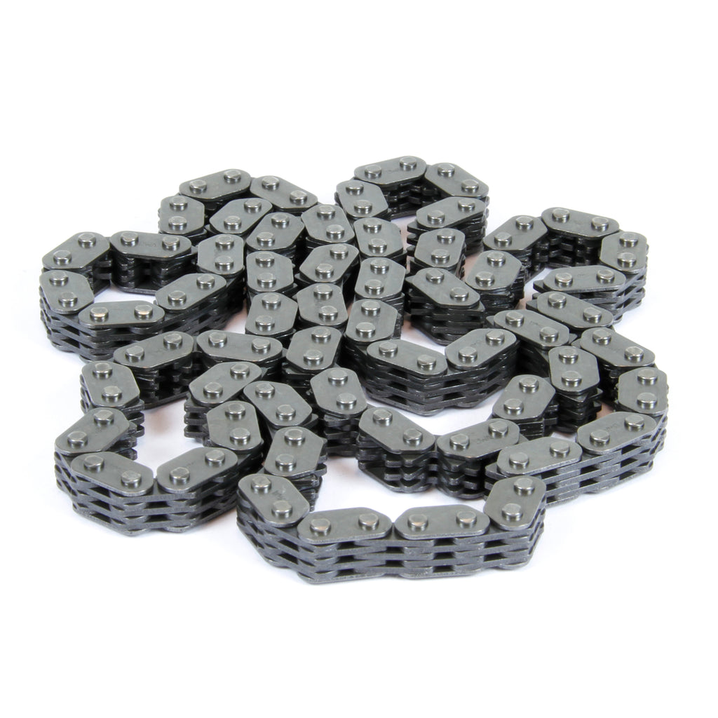 ProX Racing Parts cam chain for Kawasaki engine, showing metal chain with links and sprockets for motorcycle engine repair.