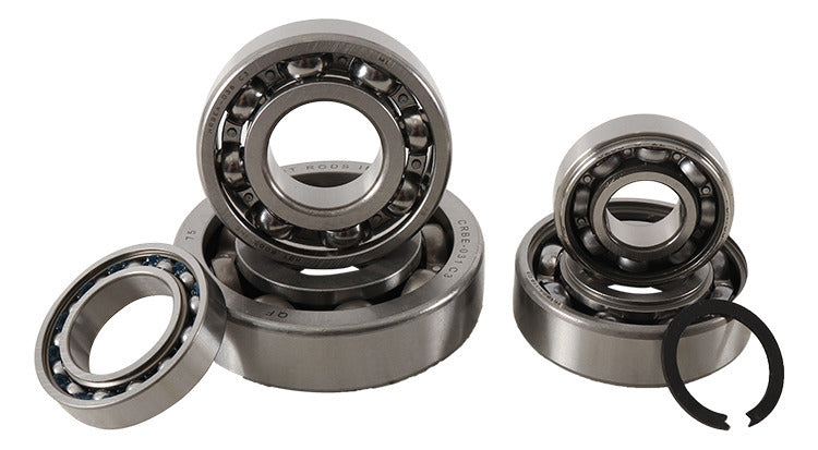 Hot Rods Transmission Bearing Kit 421-3112 for engine, showing metal bearings and components on a clean surface.