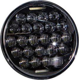 HardDrive 5.75-inch 75W LED headlight in black with 3500/2000 lumens for vehicle illumination.