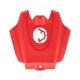 Red Acerbis tank cover for motorcycle body, with sleek design and branded details, designed to fit Acerbis motorcycle tanks.
