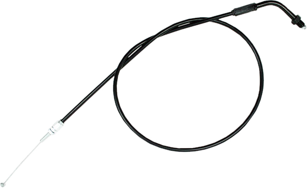 Motion Pro black vinyl throttle pull cable for motorcycle control lines, with metal fittings and flexible construction