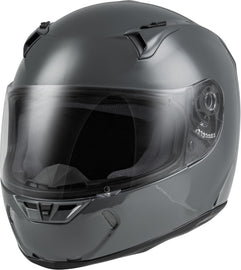 Fly Racing Revolt Solid Grey helmet with sleek design, featuring a smooth matte finish and aerodynamic shape suitable for motocross riding.