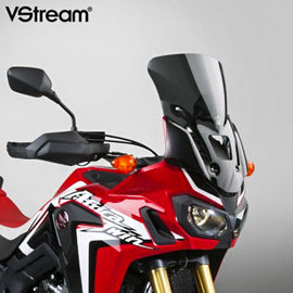 National Cycle Vstream windshield fairing mount in dark smoke, short windscreen for motorcycle protection and style.
