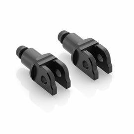RIZOMA Rider black footpeg mount kit with mounting hardware, designed for motorcycle footpeg installation.