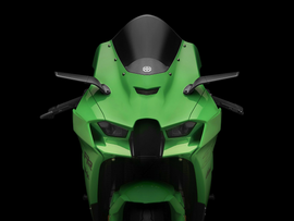 Pair of RIZOMA Stealth Sport Mirrors in black with sleek aerodynamic design, suitable for motorcycle handlebar installation.