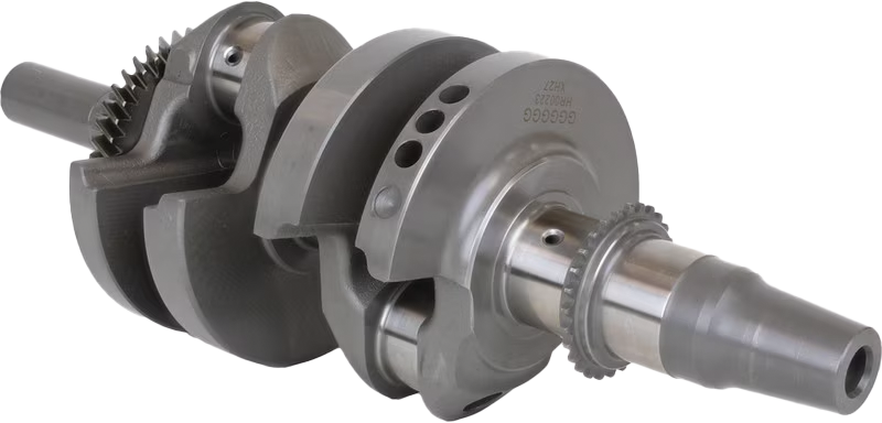 Hot Rods engine crankshaft 421-HR00223 with detailed metal components and machining, showcasing its precision-engineered design