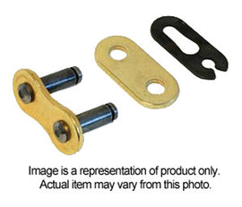Sunstar Master Link RTG1 sealed rivet chain link in gold for bicycles, showing close-up of the durable, high-quality metal component.