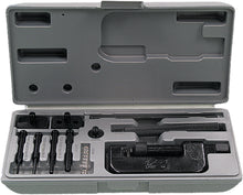 Charger l'image dans la galerie, Motion Pro Chain Riveting Tool 57-8058 for motorcycle chains, shown with metal tool components and handles for chain riveting.