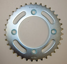Sunstar steel rear sprocket 38-tooth for 420 chain, black finish, durable bike sprocket for mountain or road bikes.