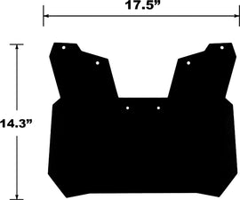 PDP Snowflap body part for Polaris Axys Switchback Trail 2015+ snowmobile, showcasing the black snowflap design.
