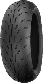 Shinko 003 Stealth U-Soft Rear Tire 200/50ZR17 75W radial tire with tread pattern for motorcycle use.