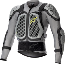 Load image into Gallery viewer, Alpine Star Bionic Action V2 Grey-Black Protection Jacket in large size, lightweight motorcycle safety gear with armor padding.