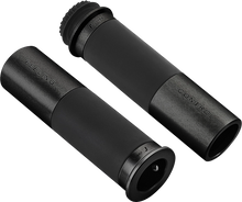 Load image into Gallery viewer, Black RIZOMA Icon 22mm motorcycle grips with textured surface, designed for easy handling and a sleek look.